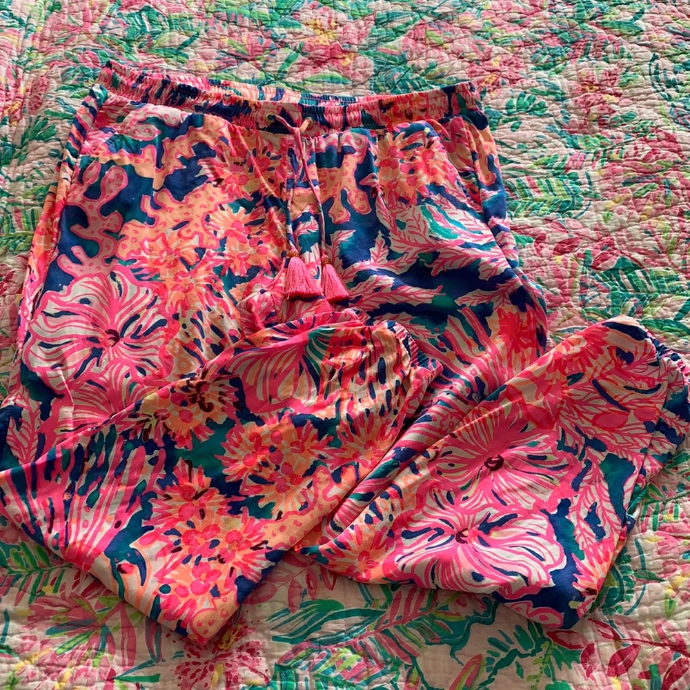 Lilly Pulitzer 29” Piper pant in multi swirling seadream size l